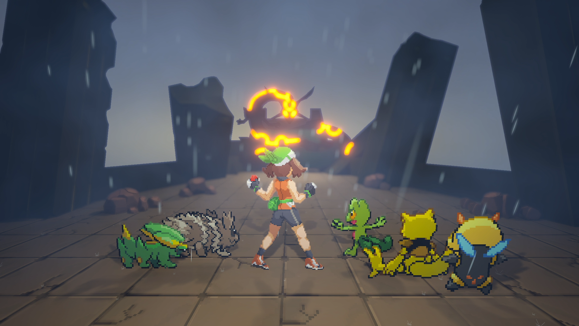 Pokemon Gamma Emerald Early Access gameplay in a bright 3D forest environment